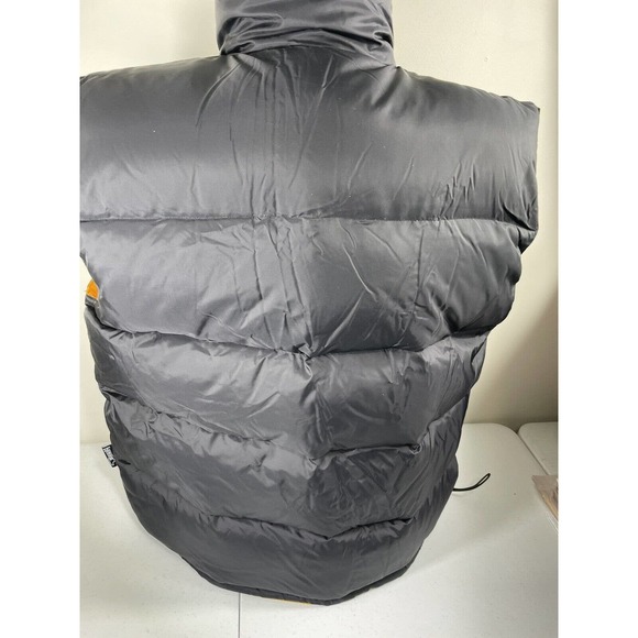 Vintage Bear USA Duck Down Reversible Puffer Vest Warm Winter Large Yellow Black - Picture 12 of 16